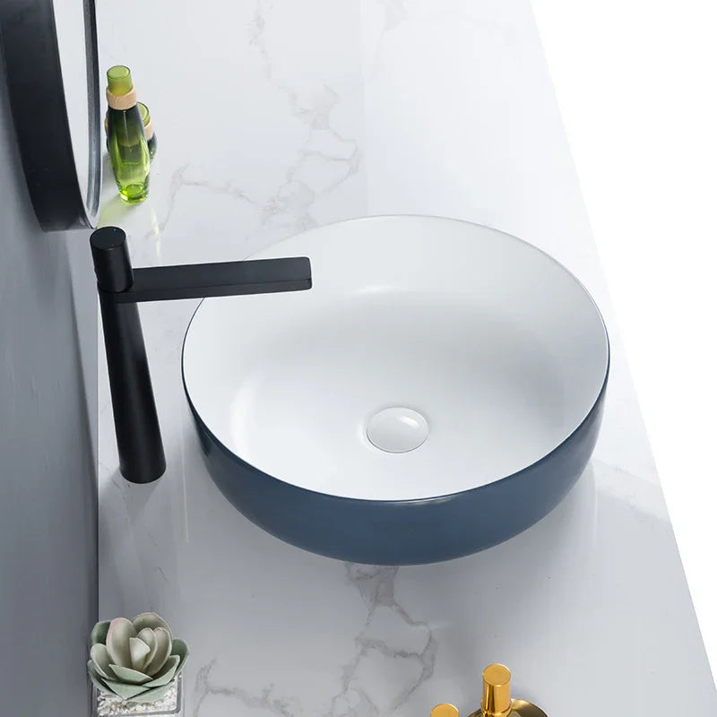 Zilver Art Wash Basin | White Ceramic Vessel Basin