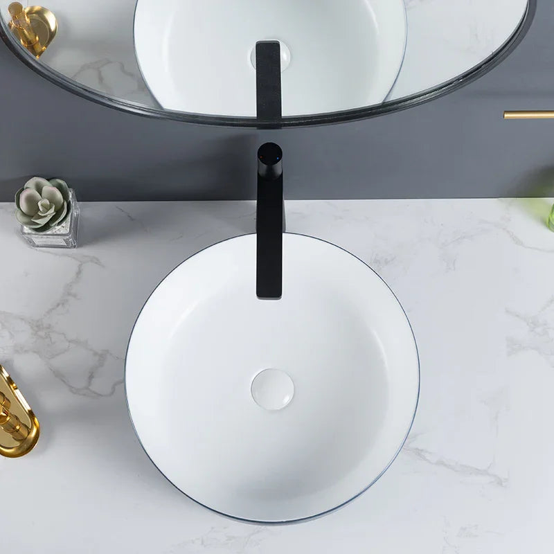 Zilver Art Wash Basin | White Ceramic Vessel Basin