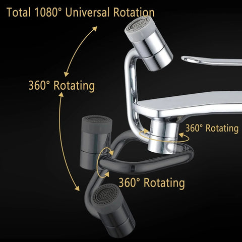 304 Stainless Steel Faucet Splash Head with Dual Water Modes