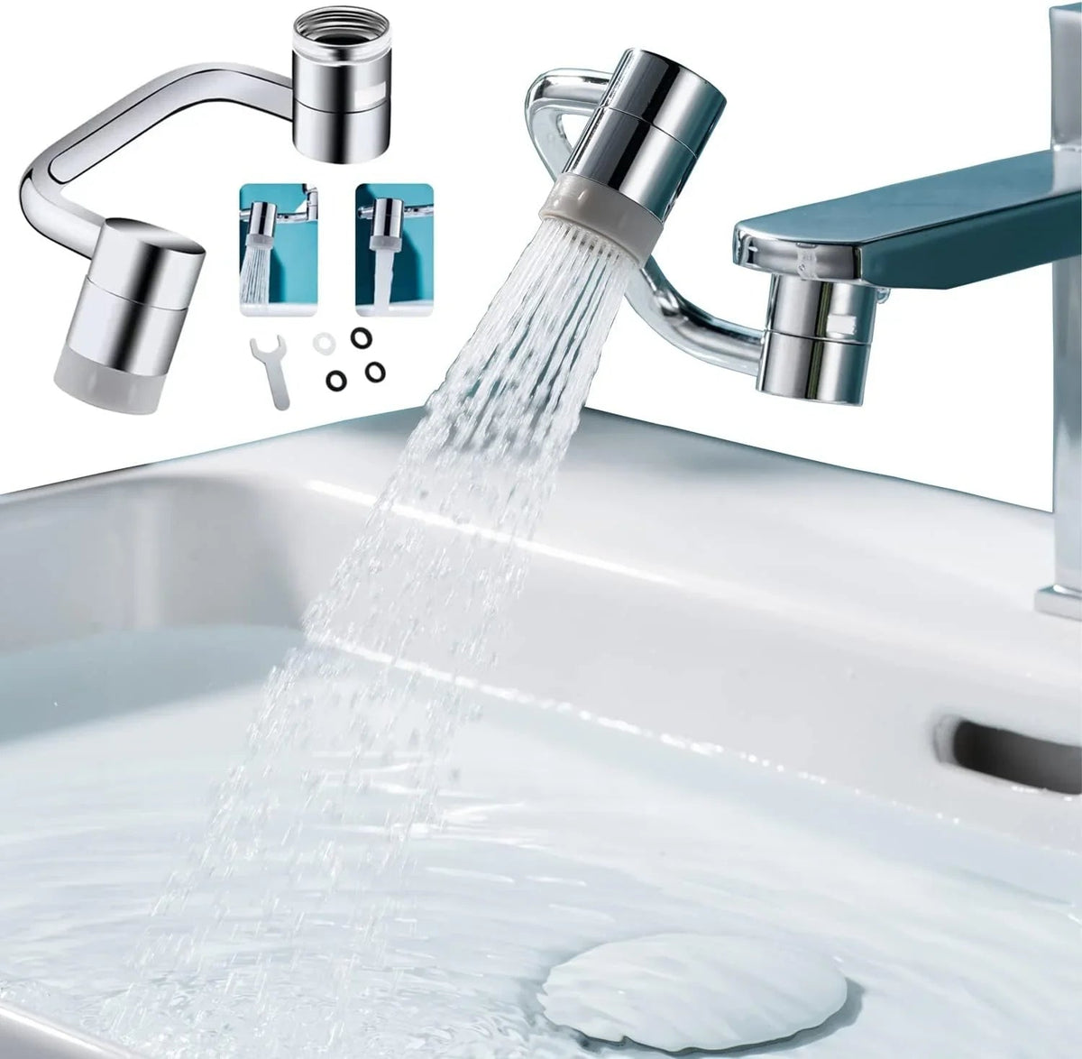 304 Stainless Steel Faucet Splash Head | 360° Rotation & Dual Modes