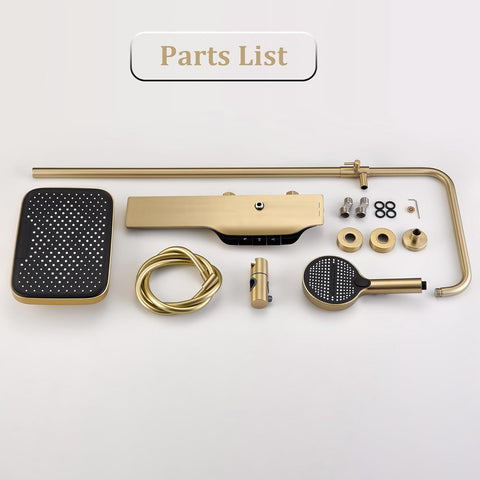 Thermostatic Waterfall Shower Set with Piano Keys