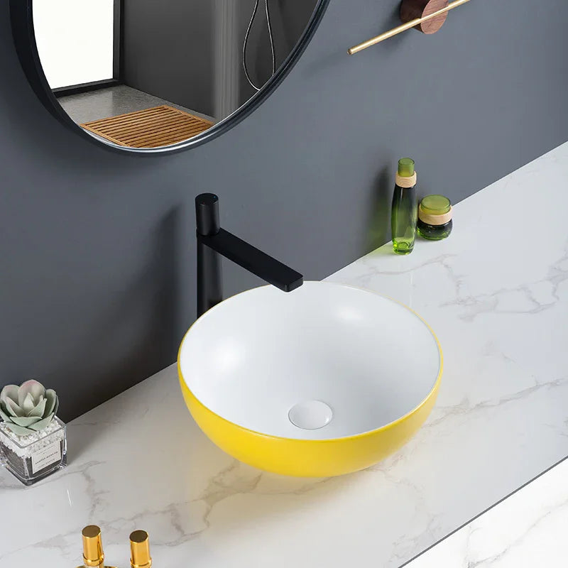 Zilver Art Wash Basin | White Ceramic Vessel Basin ZARTB111