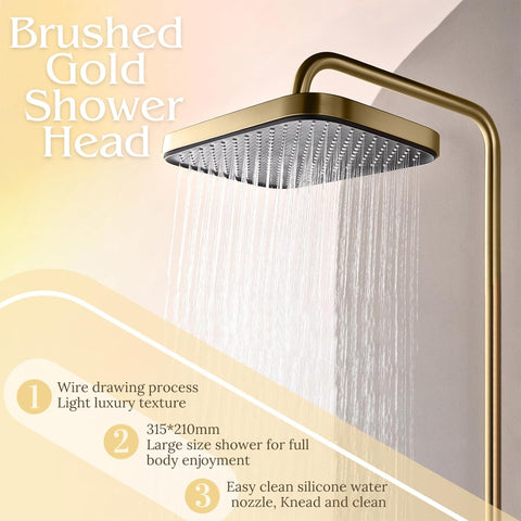 Thermostatic Waterfall Shower Set with Piano Keys