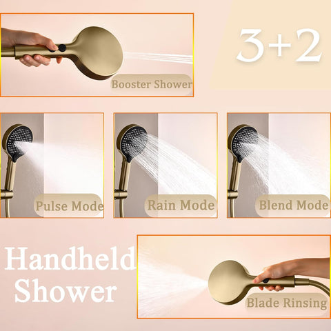 Thermostatic Waterfall Shower Set with Piano Keys