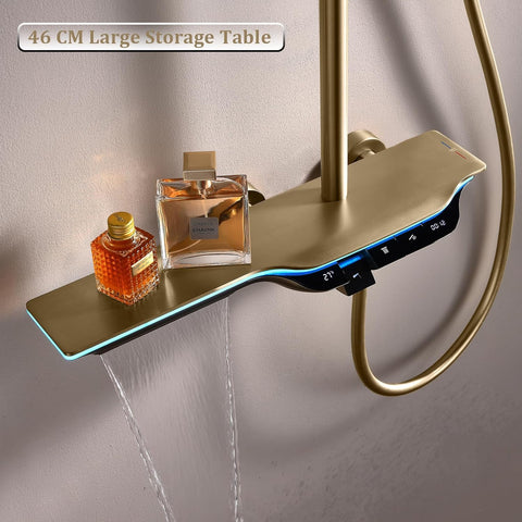 Thermostatic Waterfall Shower Set with Piano Keys