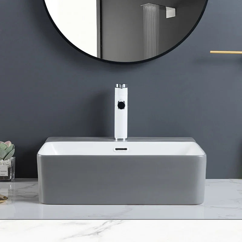 Zilver Art Wash Basin | White Ceramic Vessel Basin ZARTB113