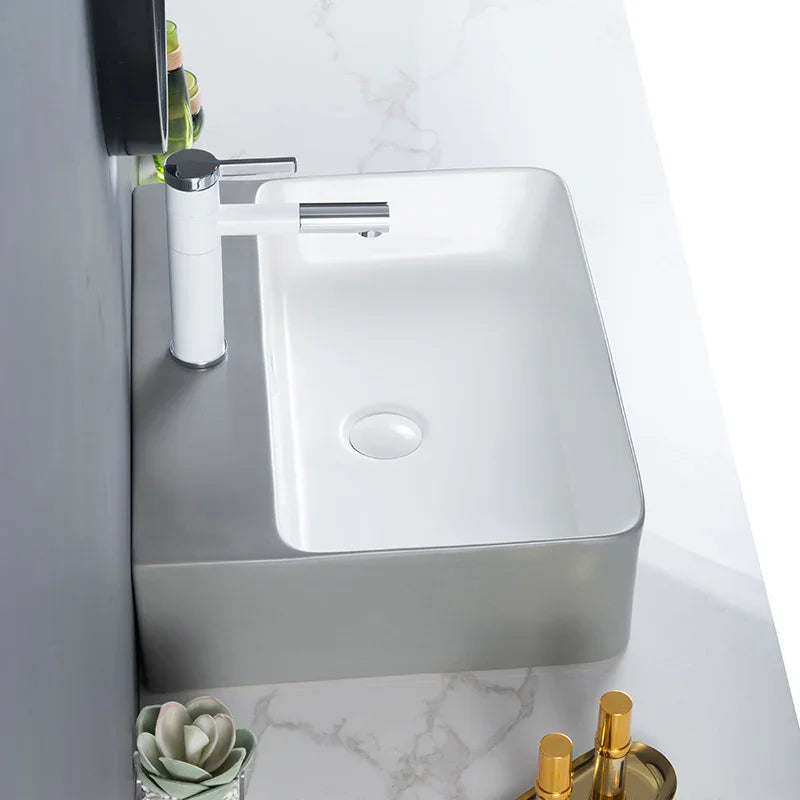 Zilver Art Wash Basin | White Ceramic Vessel Basin ZARTB113
