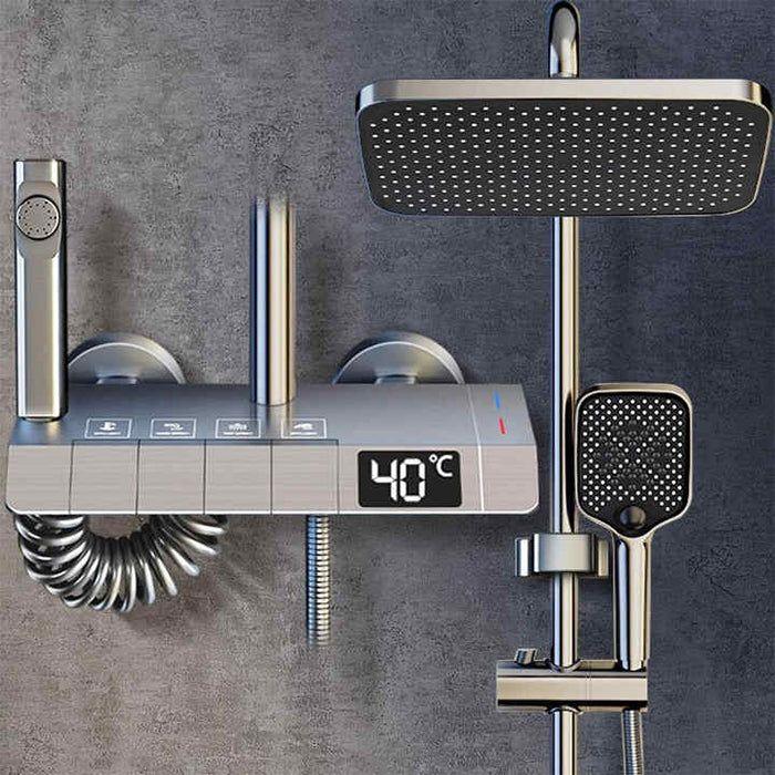 Thermostatic Digital Display Shower Set | Piano-Key Rainfall System