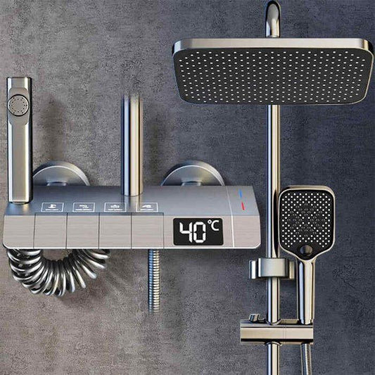 Thermostatic Digital Display Shower Set | Piano-Key Rainfall System