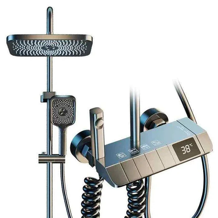 Thermostatic Digital Display Shower Set | Piano-Key Rainfall System