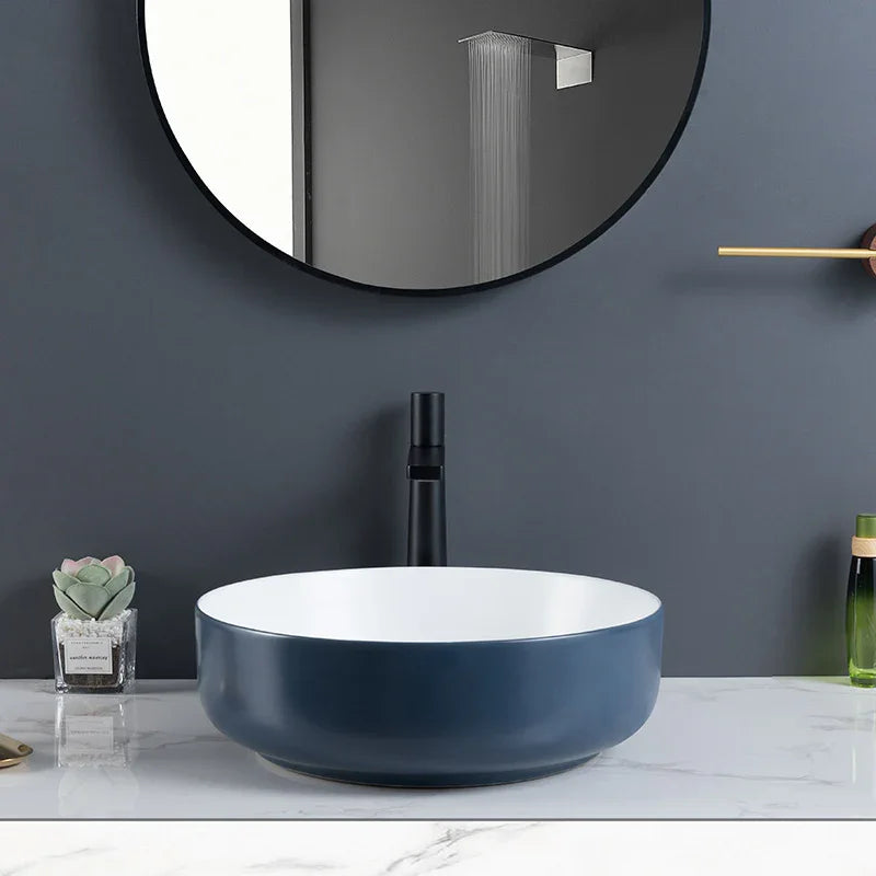 Zilver Art Wash Basin | White Ceramic Vessel Basin
