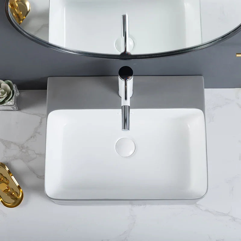 Zilver Art Wash Basin | White Ceramic Vessel Basin ZARTB113