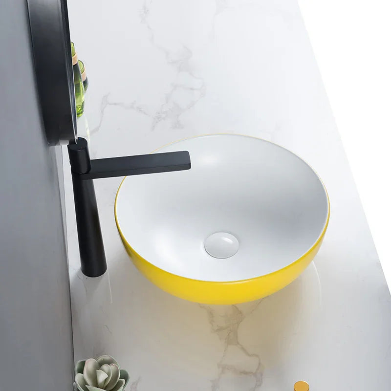 Zilver Art Wash Basin | White Ceramic Vessel Basin ZARTB111