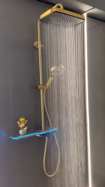 Thermostatic Waterfall Shower Set with Piano Keys